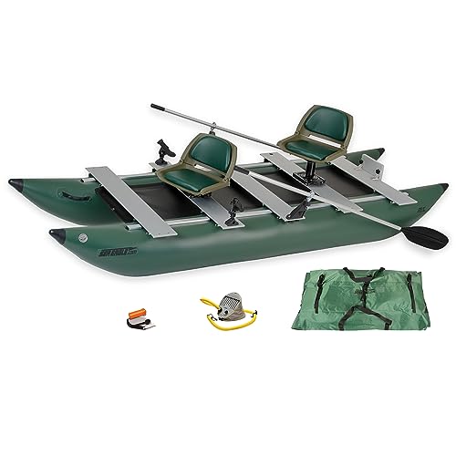 One to Two Person Inflatable Fishing Pontoon Boat with Swivel Seats