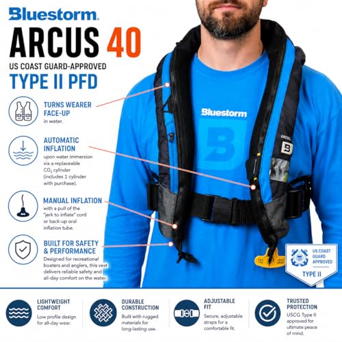 USCG Approved Automatic Inflatable PFD Life Jacket with Manual Ripcord