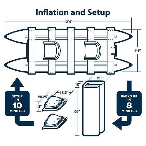 One to Two Person Inflatable Fishing Pontoon Boat with Swivel Seats