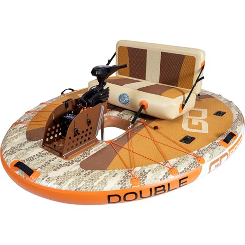 Two Person Inflatable Fishing Boat with 35 lb Thrust Motor and Backpack
