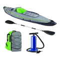 One Person Inflatable Kayak Backpack System with Paddle and Hand Pump