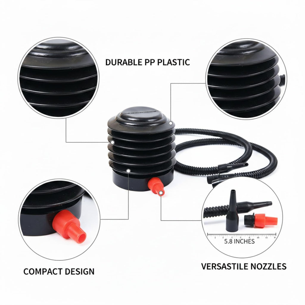 Hands Free Foot Air Pump for Inflatables Sports Balls and Camping Gear