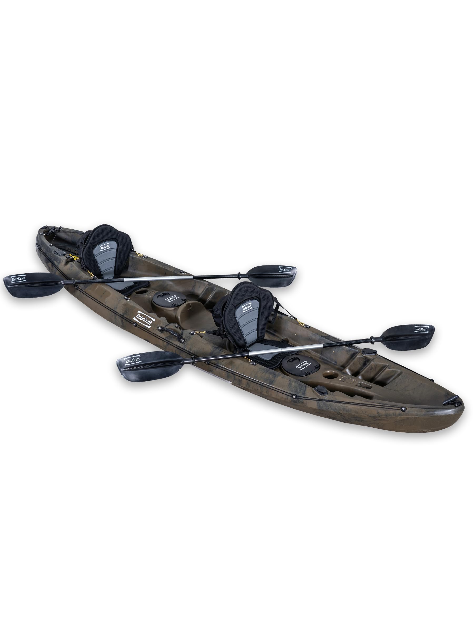 12 ft Tandem Fishing Recreational Kayak with Rod Holders 550 lb Capacity