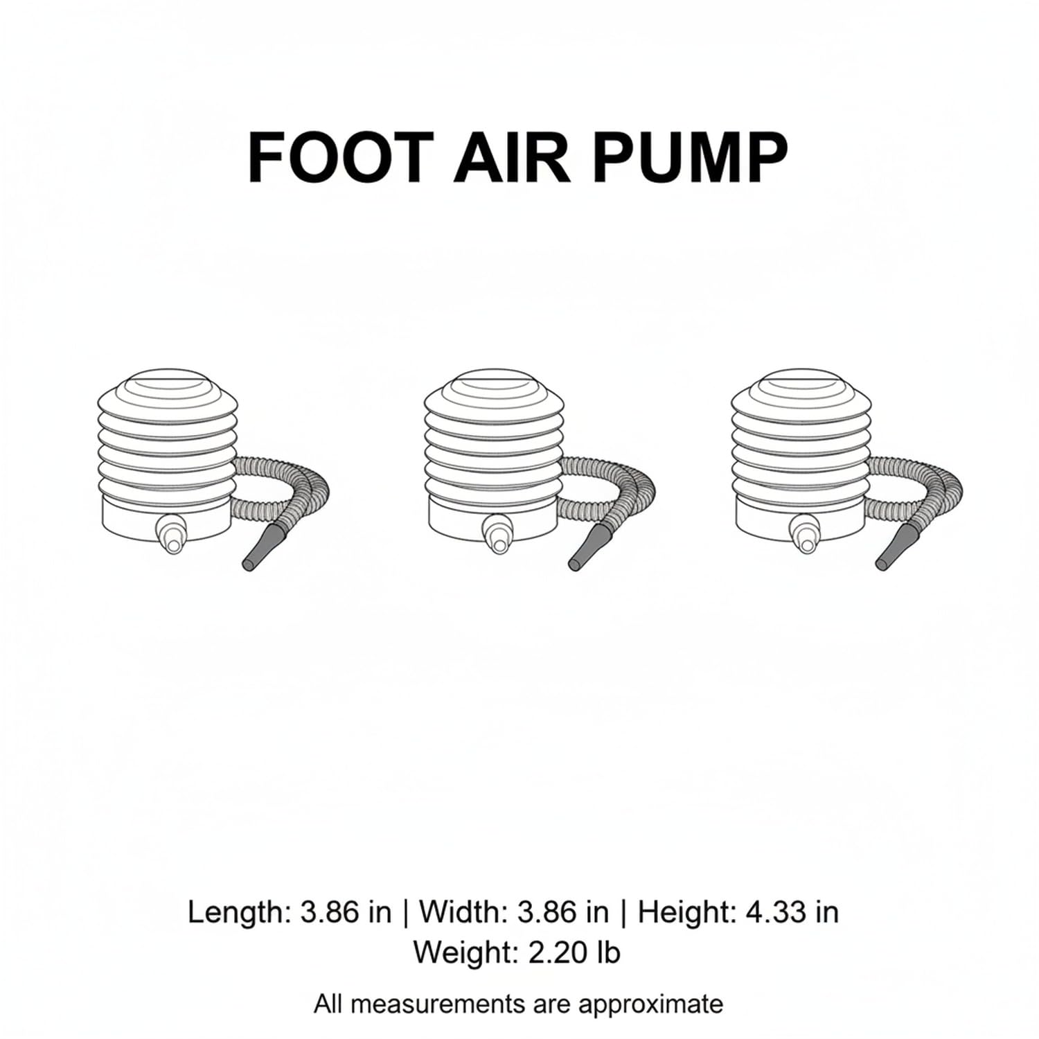 Hands Free Foot Air Pump for Inflatables Sports Balls and Camping Gear