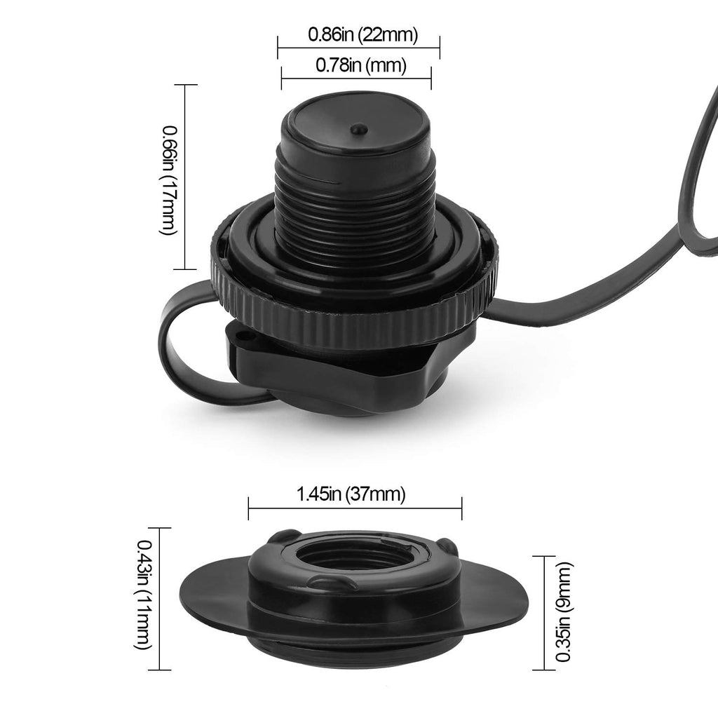 4 Pack One Way Boston Air Valves for Dinghy Raft Kayak and Airbed