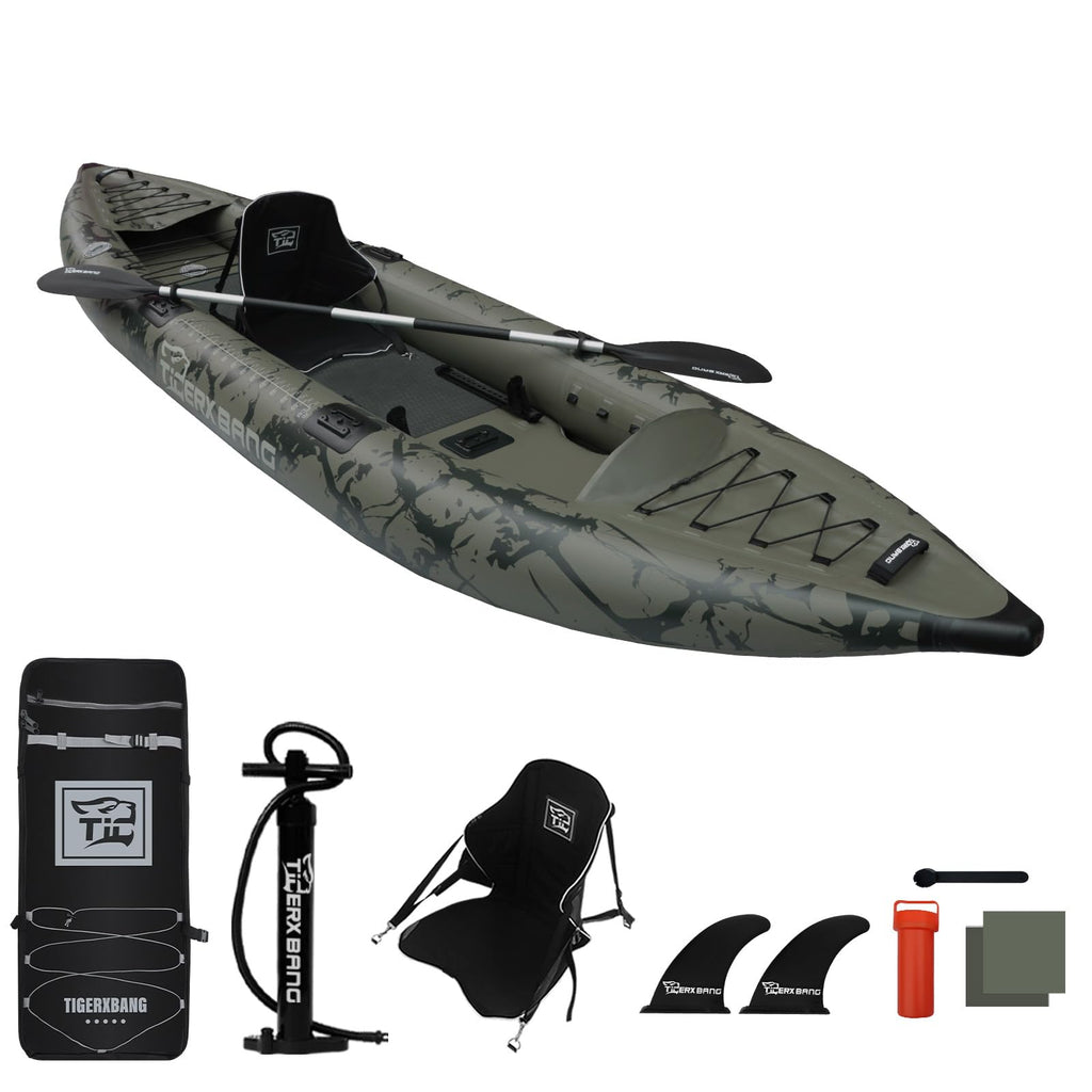 12 ft Inflatable SUP Kayak Set with Detachable Seat for Fishing Touring