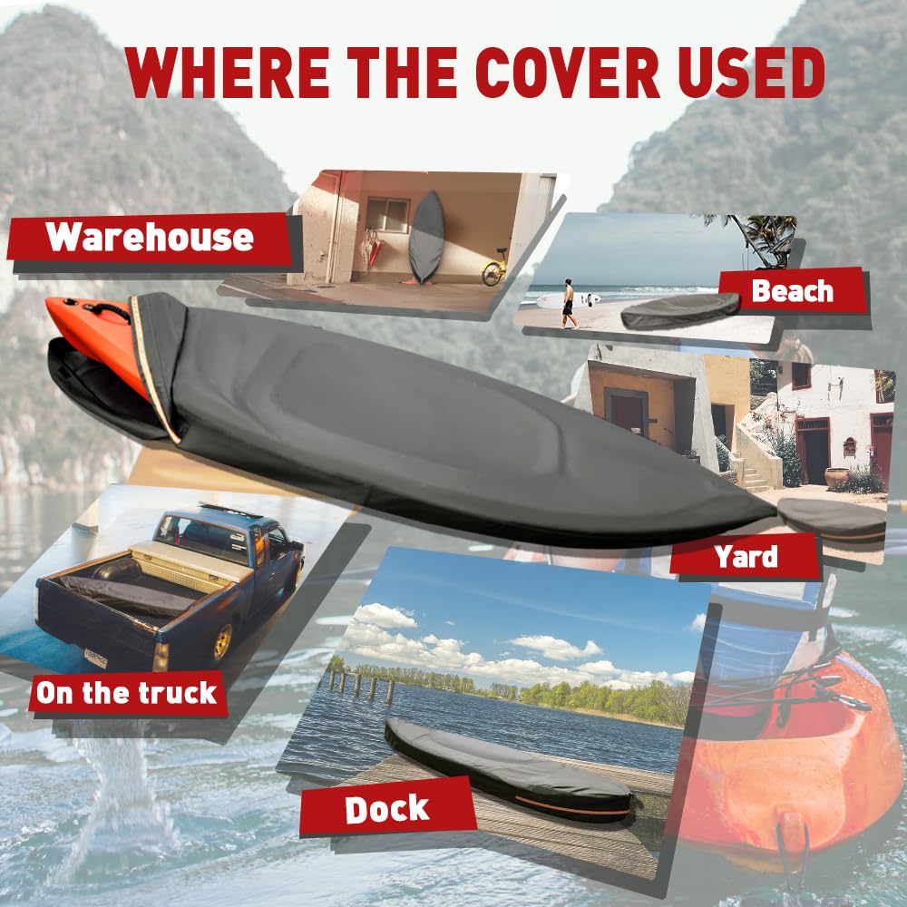 10 to 20 FT 600D Waterproof Kayak Canoe Cover with UV Protection
