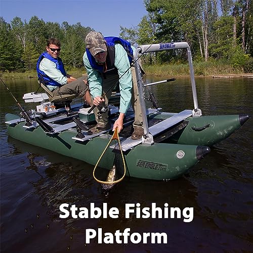 One to Two Person Inflatable Fishing Pontoon Boat with Swivel Seats