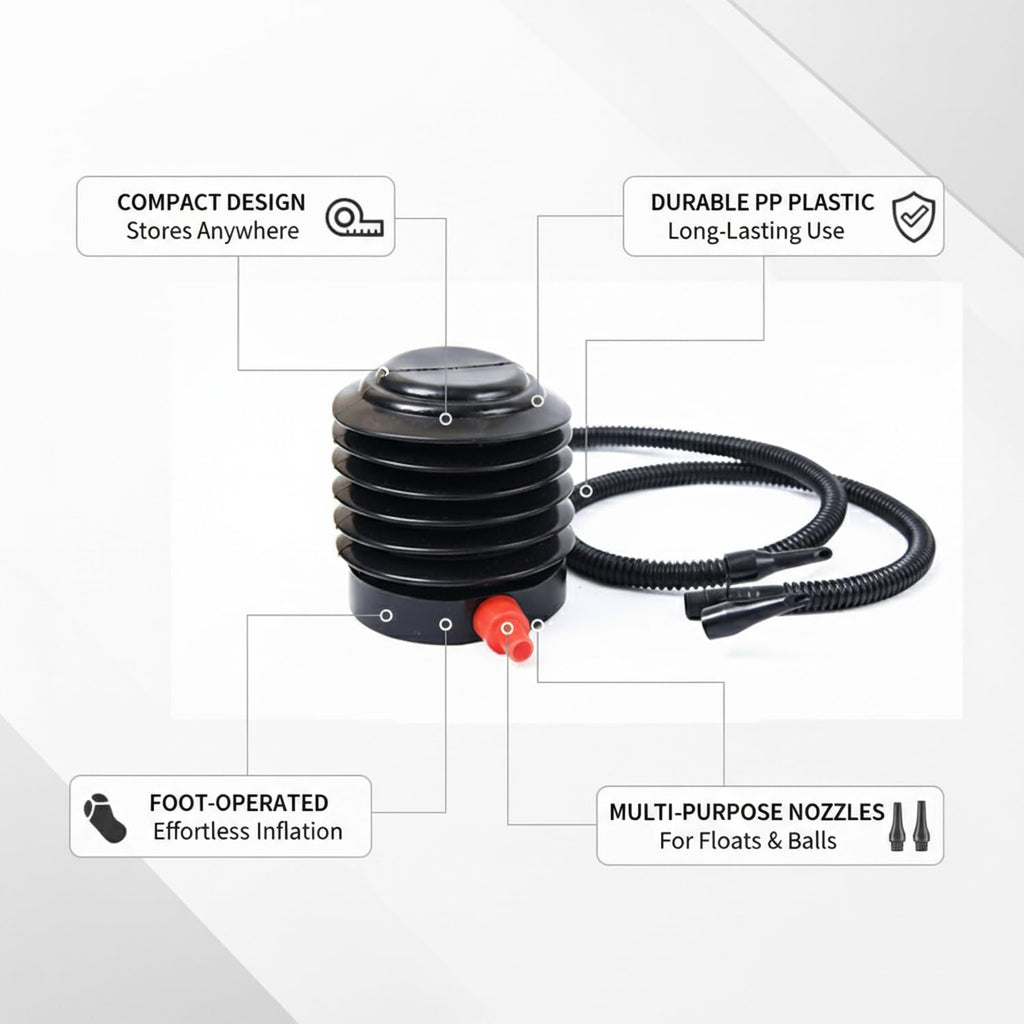 Hands Free Foot Air Pump for Inflatables Sports Balls and Camping Gear