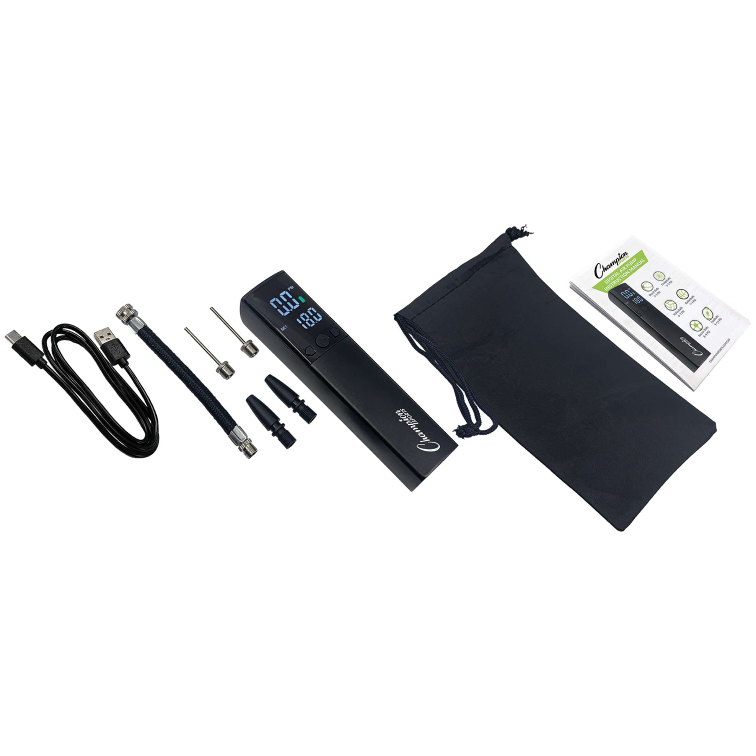 USB C Rechargeable Electric Ball Pump with Digital Gauge and Auto Shut Off