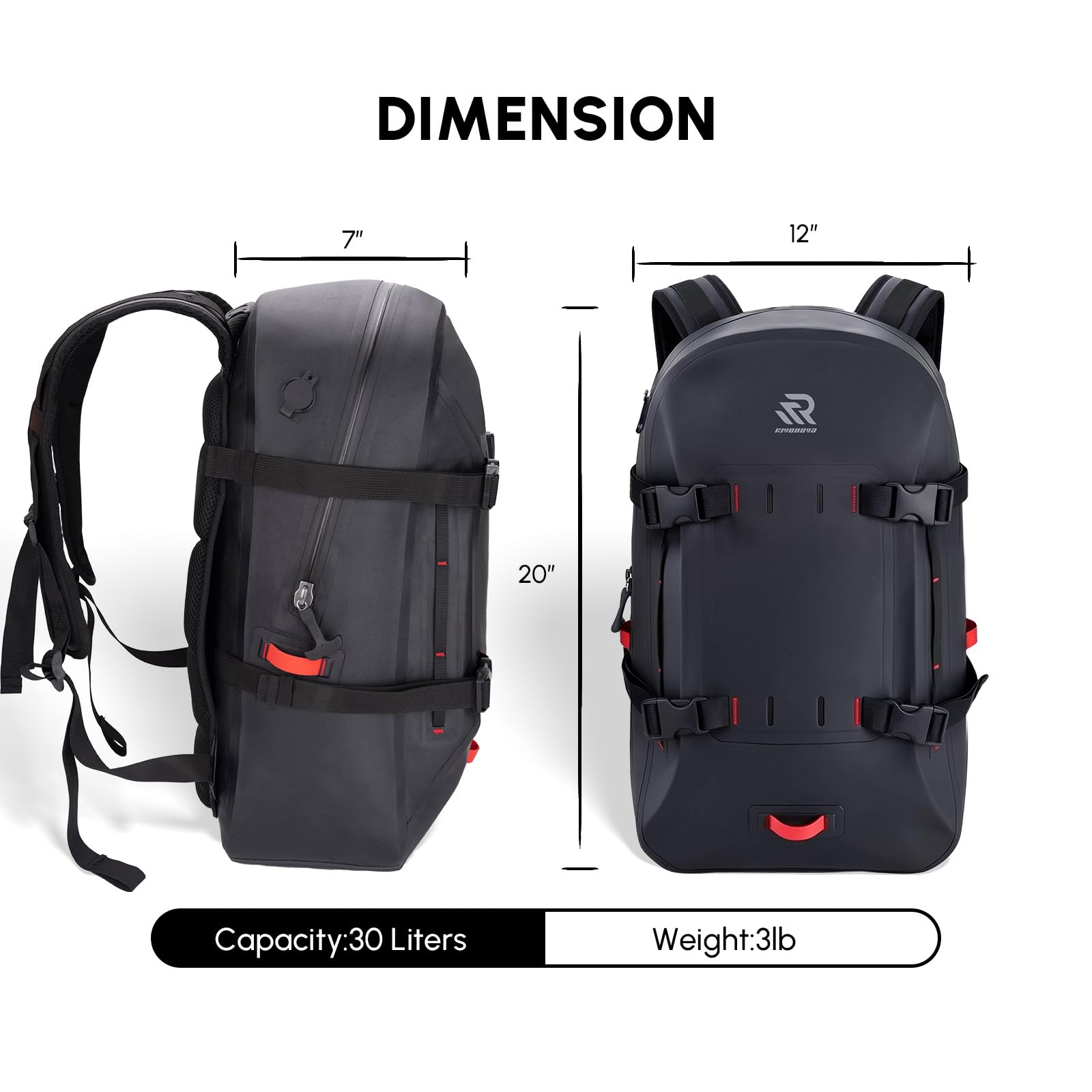 30L IPX7 Waterproof Backpack Dry Bag for Kayaking and Paddle Boarding