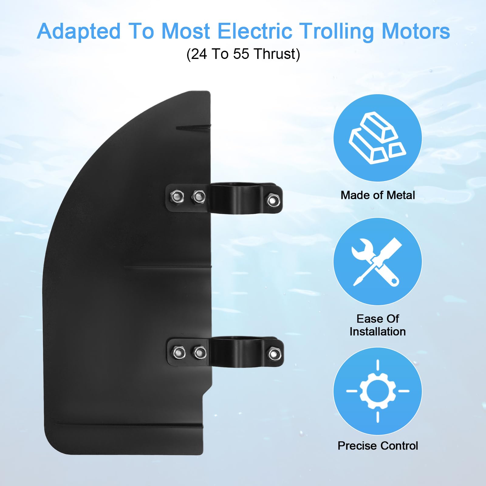 Trolling Motor Rudder Kit for Pontoon Fishing Kayak Canoe and Jon Boat
