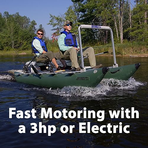 One to Two Person Inflatable Fishing Pontoon Boat with Swivel Seats