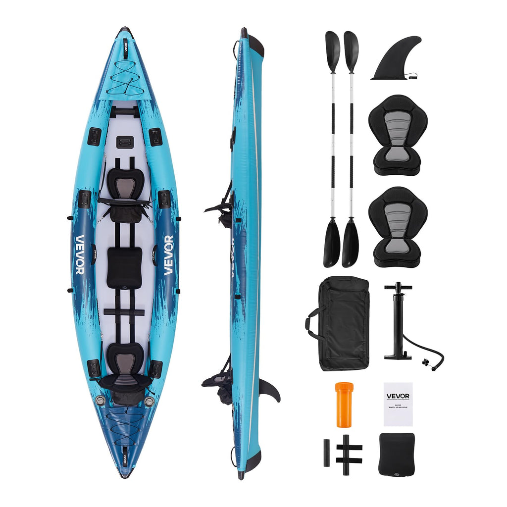 Two Person 700 lb Capacity Inflatable Sit In Kayak for Fishing Touring