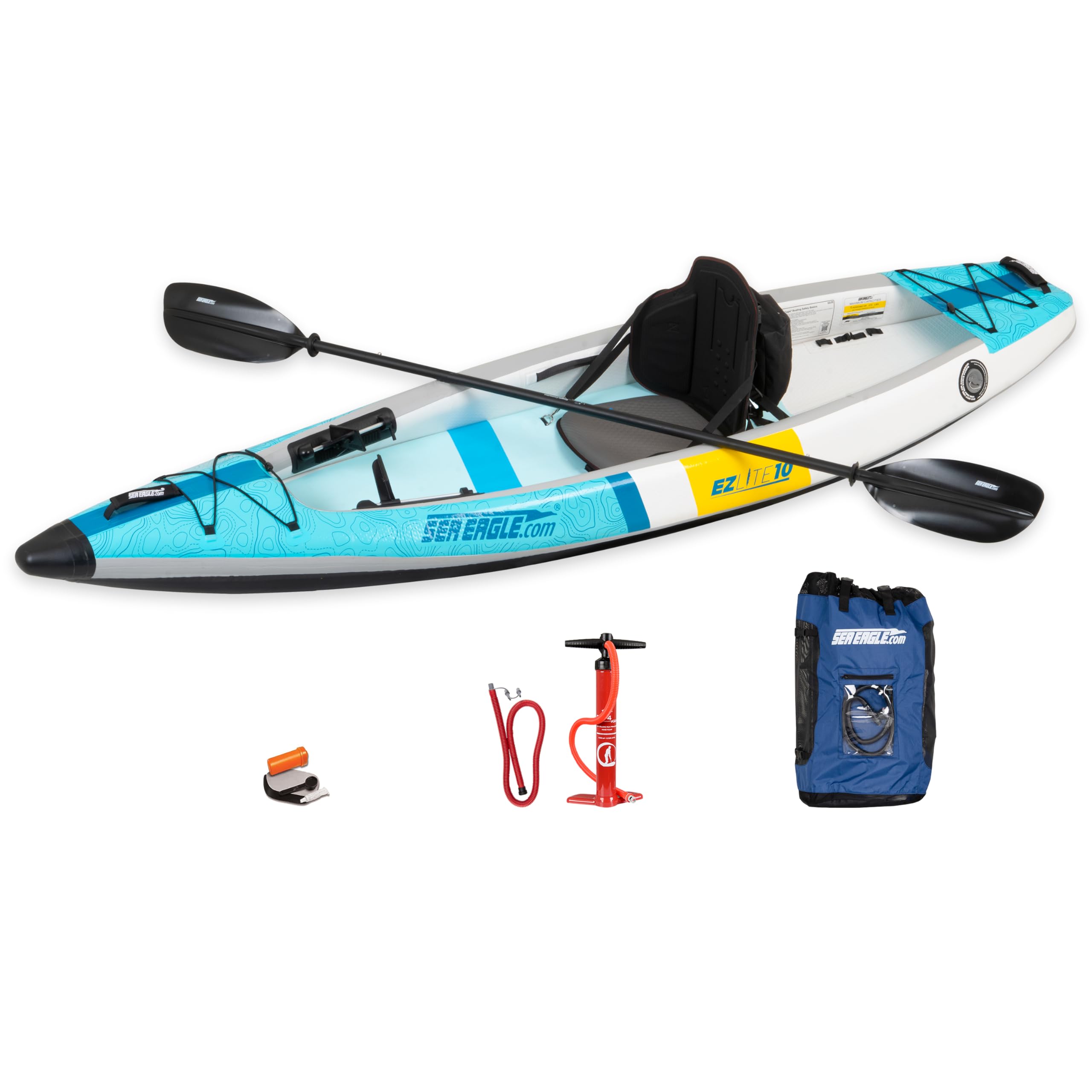 10 ft Ultralight Rigid Drop Stitch Solo Inflatable Kayak with Seat Paddle