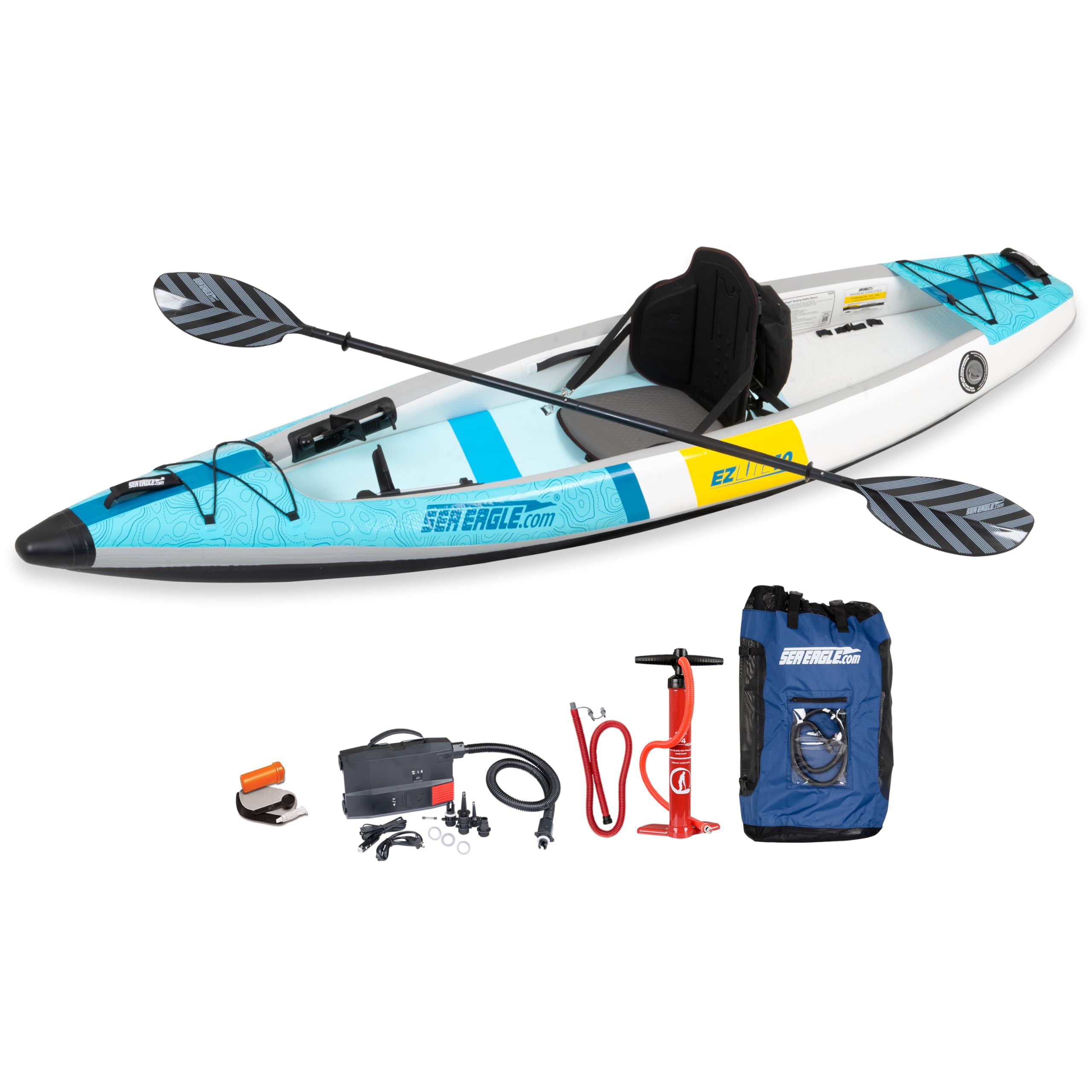 10 ft Ultralight Rigid Drop Stitch Solo Inflatable Kayak with Seat Paddle