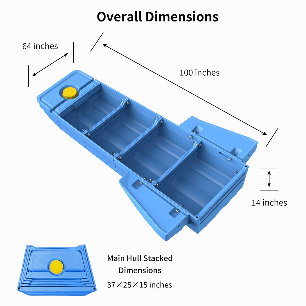 Two to Six Person Folding Pontoon Fishing Boat Motor Ready Modular Kayak