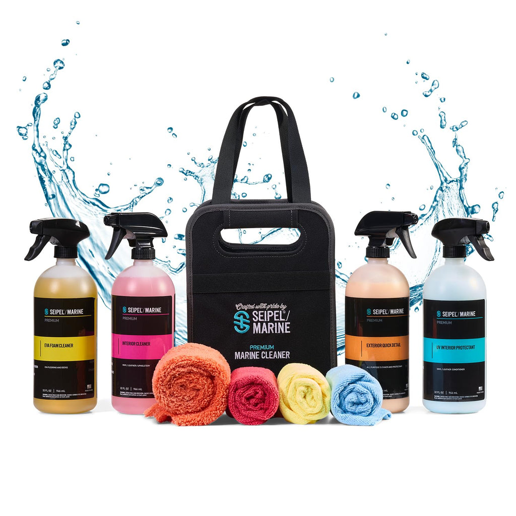 4 Pack Marine Boat Cleaning Kit with UV Protectant and Microfiber Towels