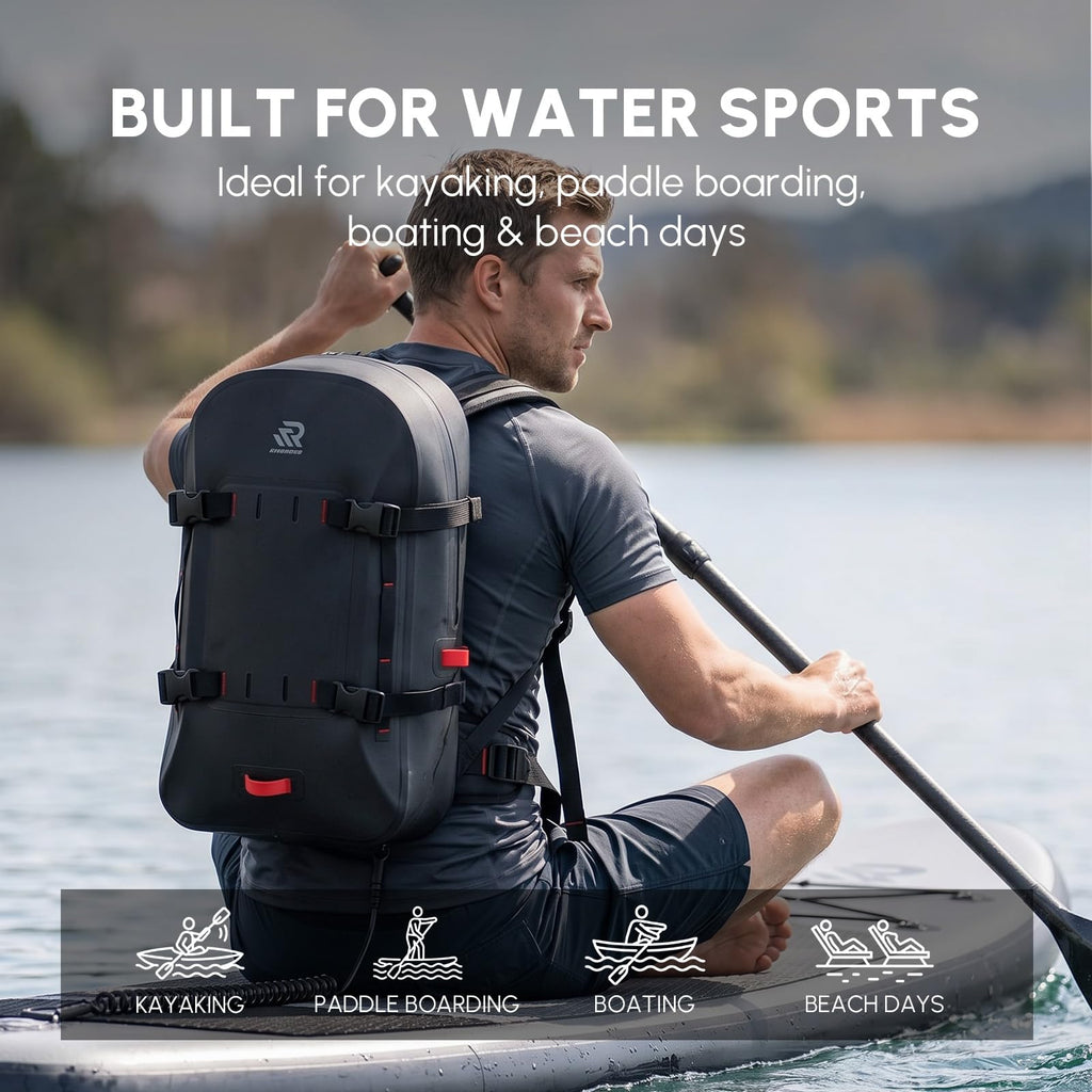 30L IPX7 Waterproof Backpack Dry Bag for Kayaking and Paddle Boarding