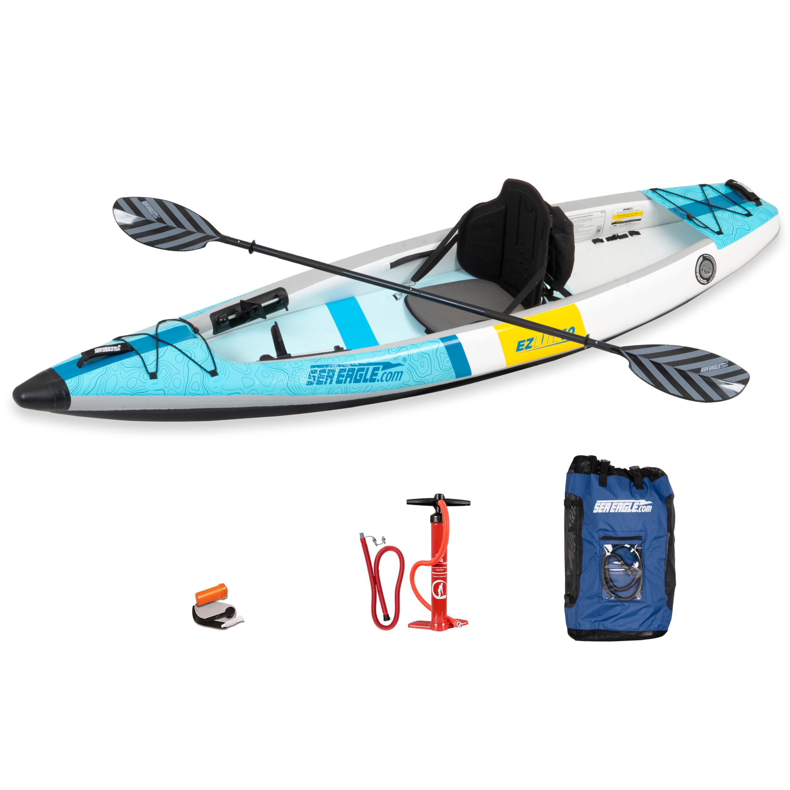 10 ft Ultralight Rigid Drop Stitch Solo Inflatable Kayak with Seat Paddle