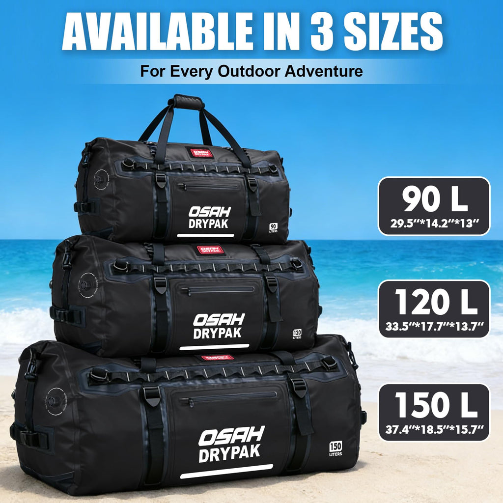 Heavy Duty Waterproof Roll Top Travel Duffel Bag with Straps and Handles
