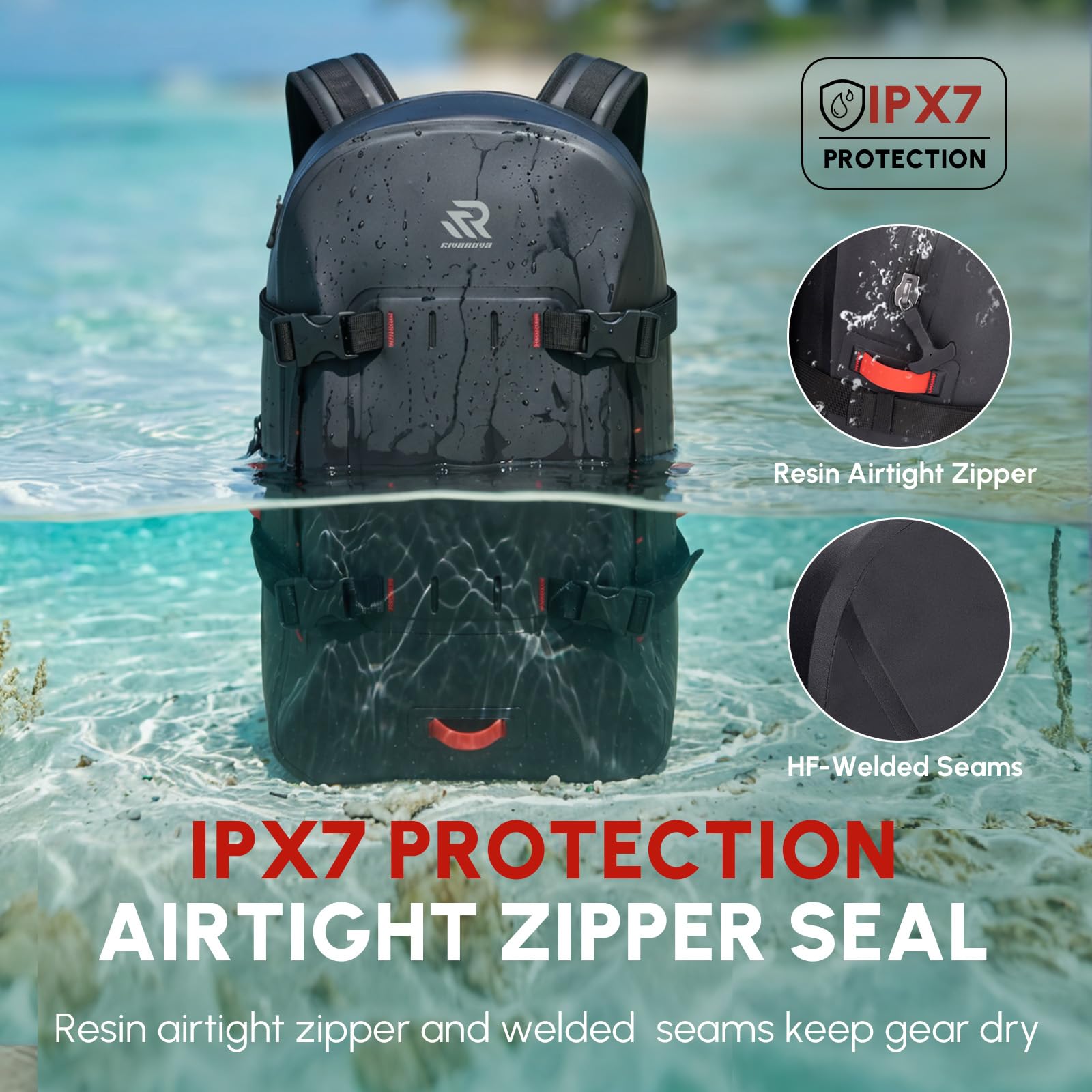 30L IPX7 Waterproof Backpack Dry Bag for Kayaking and Paddle Boarding
