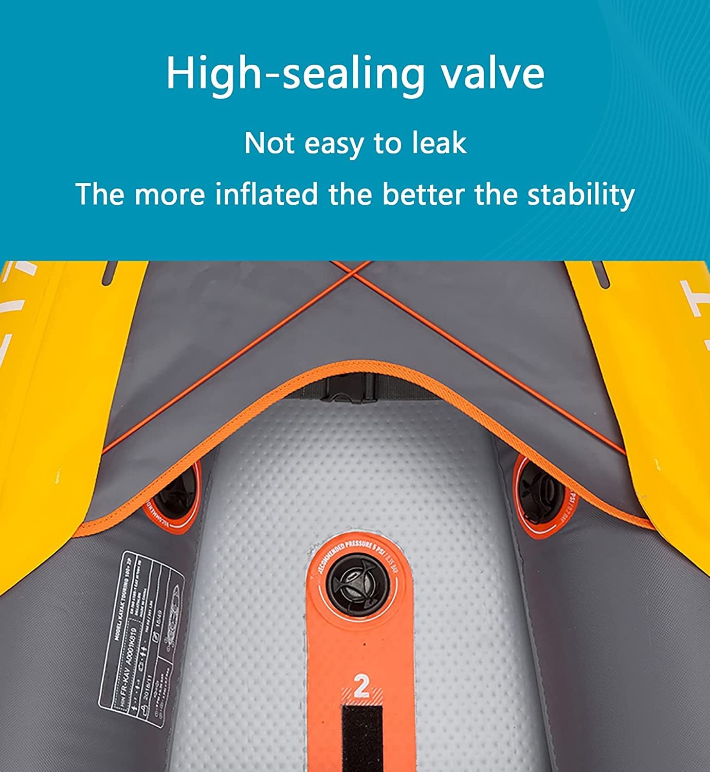 Thick High Pressure Inflatable Touring Kayak Rubber Dinghy Canoe