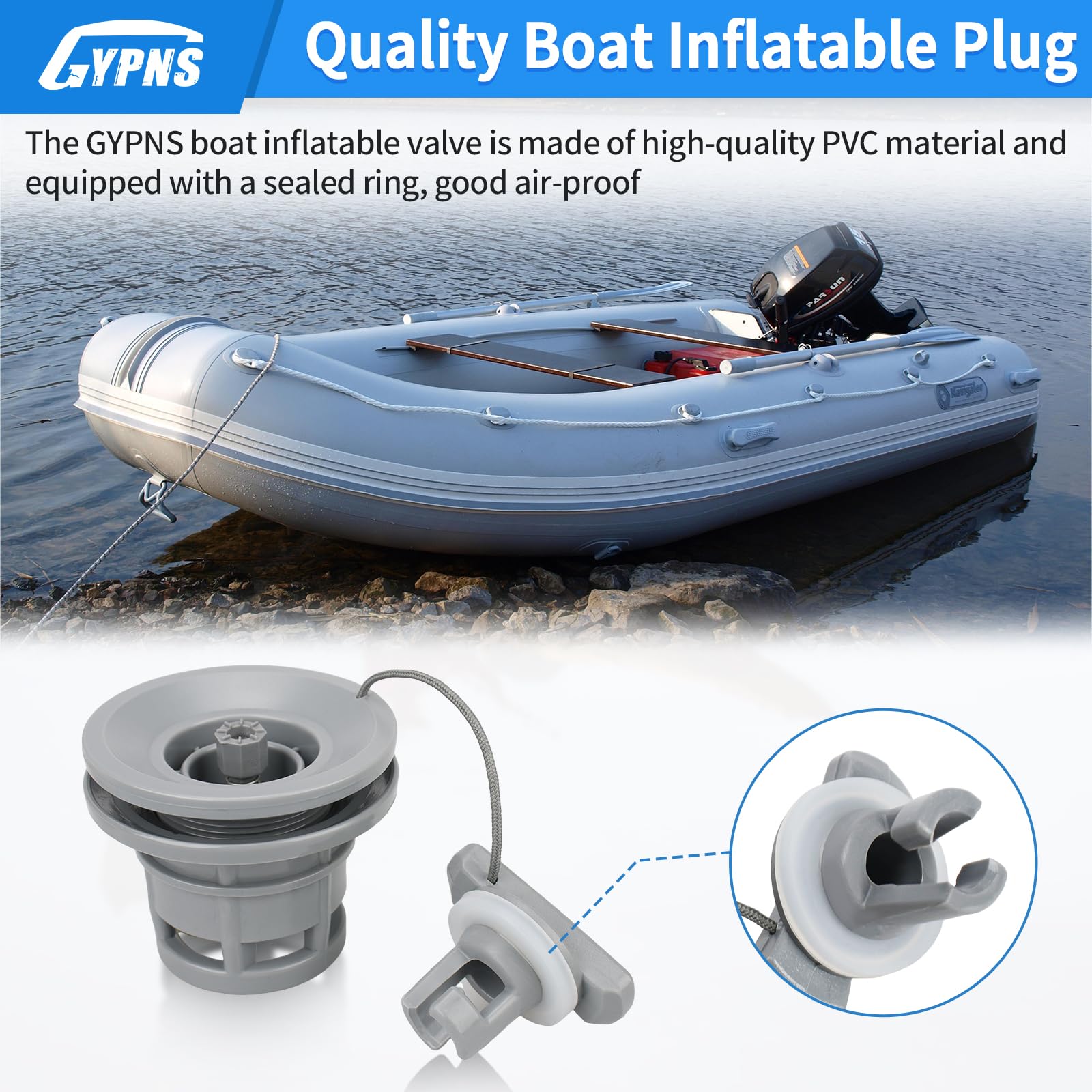 2 Pack PVC Air Valve Cap Plugs for Inflatable Kayak and Paddle Board