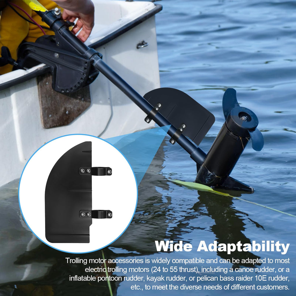 Trolling Motor Rudder Kit for Pontoon Fishing Kayak Canoe and Jon Boat