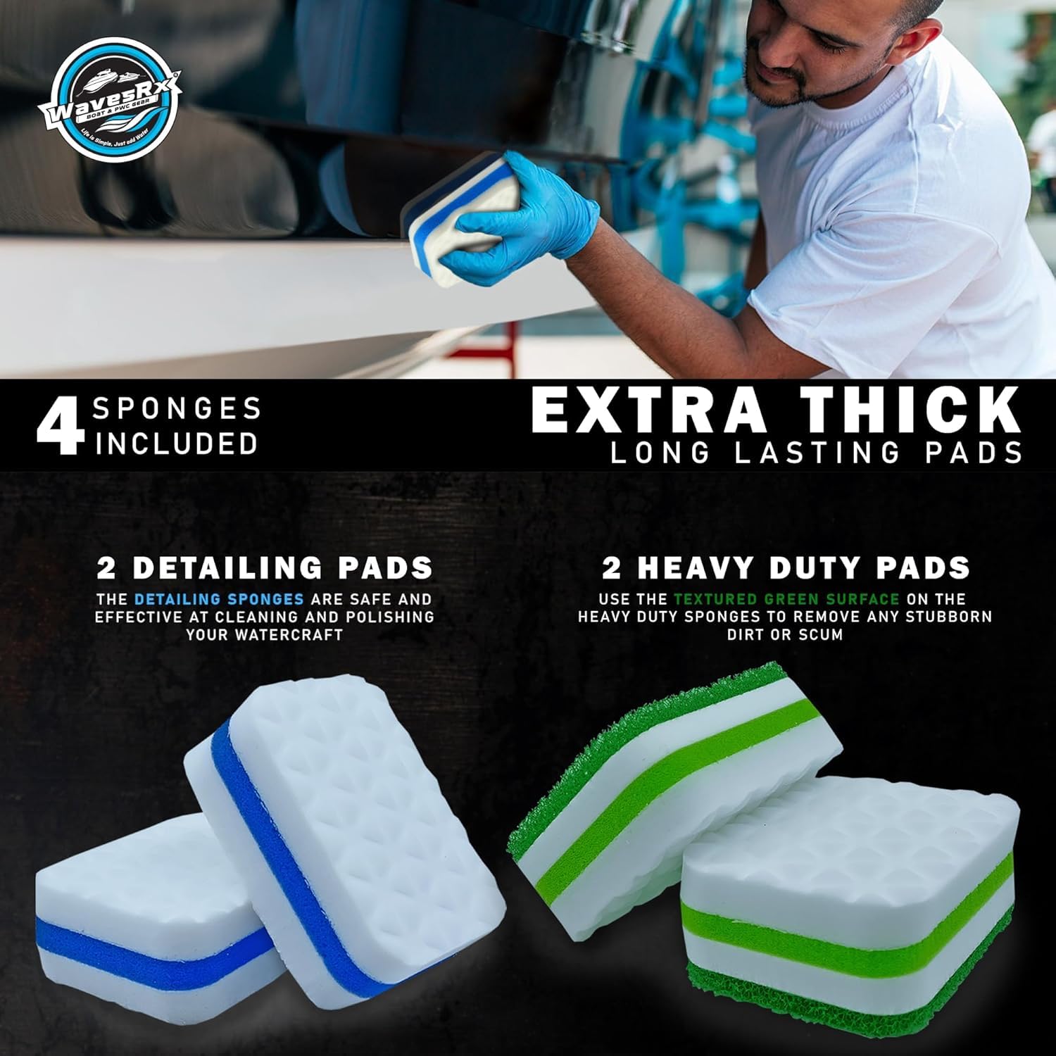 Marine Scuff and Dirt Eraser Sponges for Boats Jet Ski and PWC