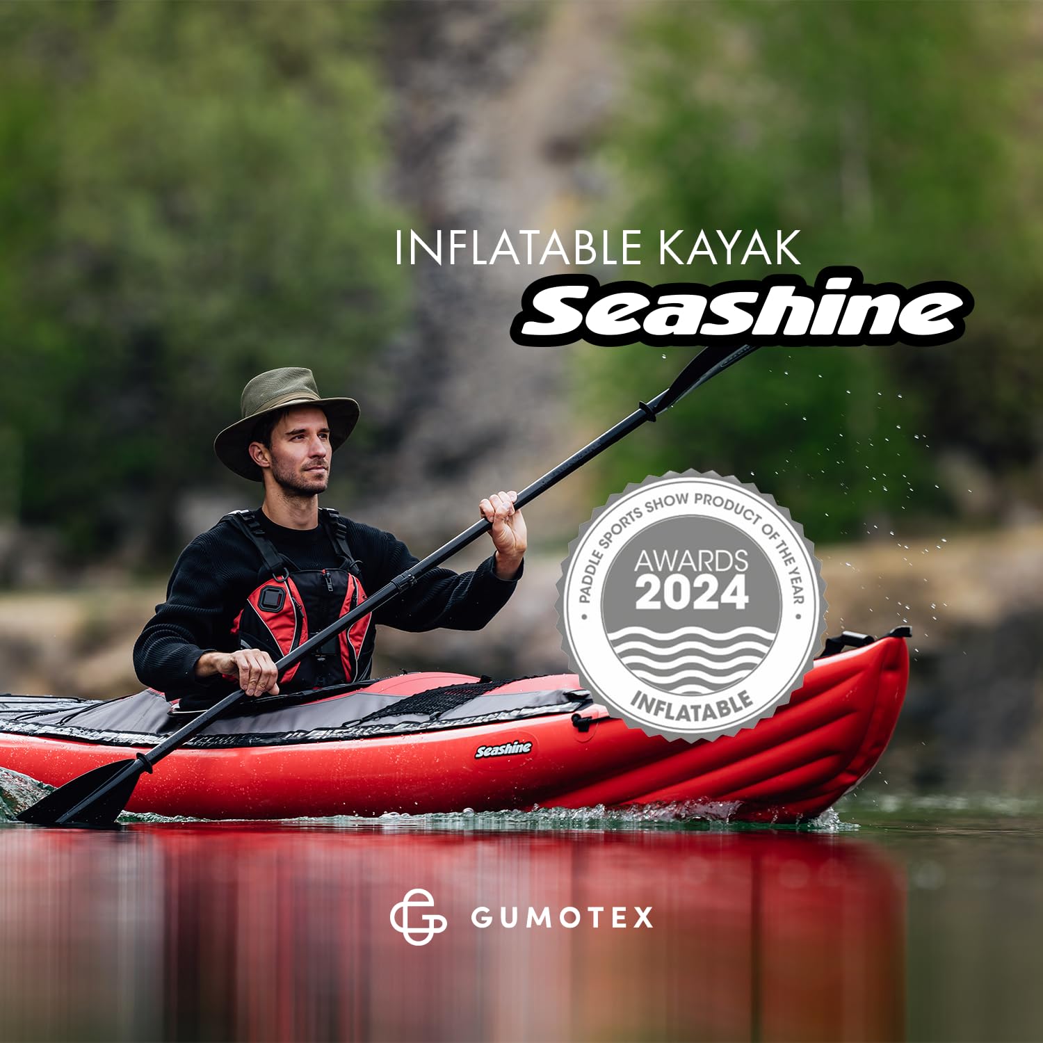 Two Person Tandem Inflatable Sit On Top Touring Kayak for Lakes Rivers Sea