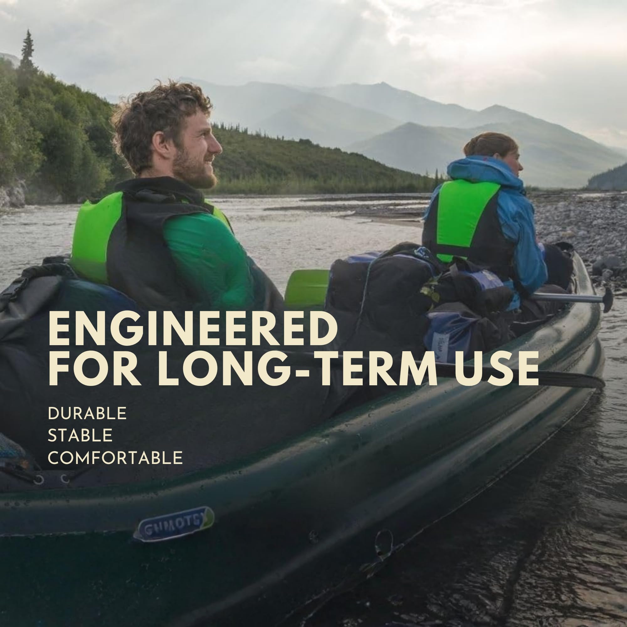 Two Person Tandem Inflatable Sit On Top Touring Kayak for Lakes Rivers Sea