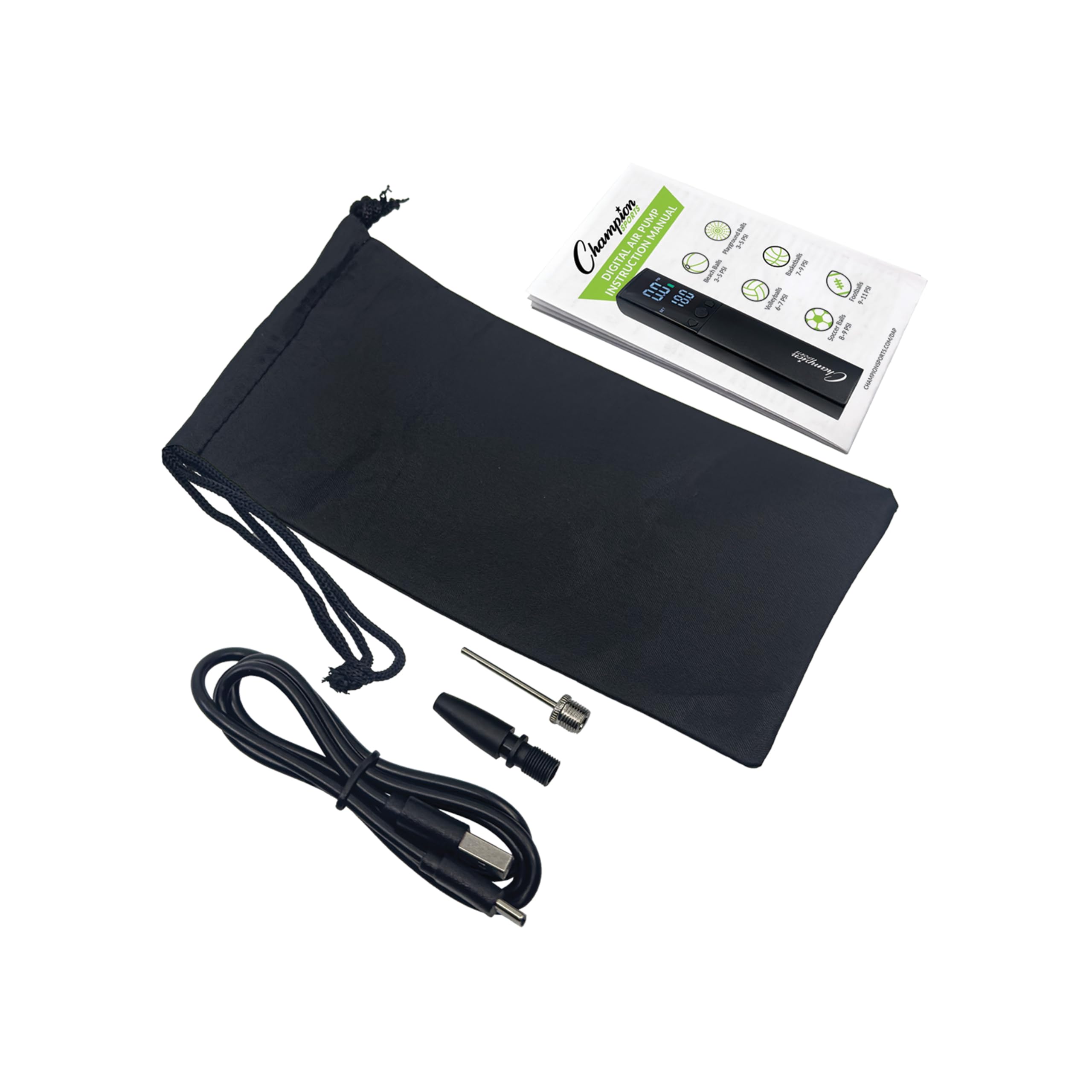 USB C Rechargeable Electric Ball Pump with Digital Gauge and Auto Shut Off