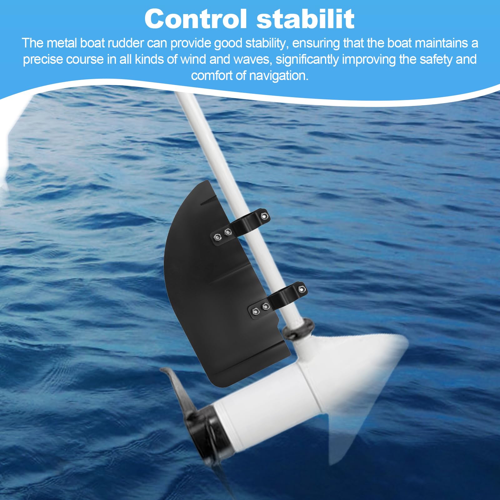 Trolling Motor Rudder Kit for Pontoon Fishing Kayak Canoe and Jon Boat
