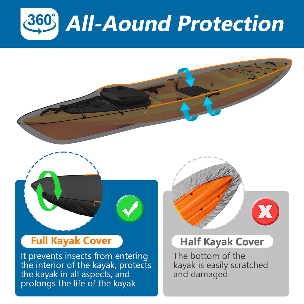 600D Waterproof Kayak Canoe Paddle Board Cover with UV Dust Protection