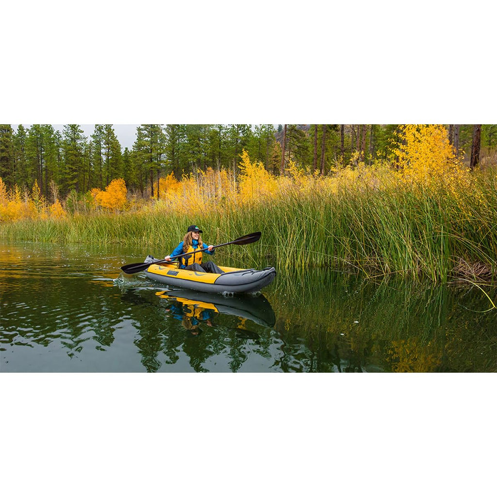 Yellow 11 ft Convertible Inflatable Recreational Kayak for One or Two