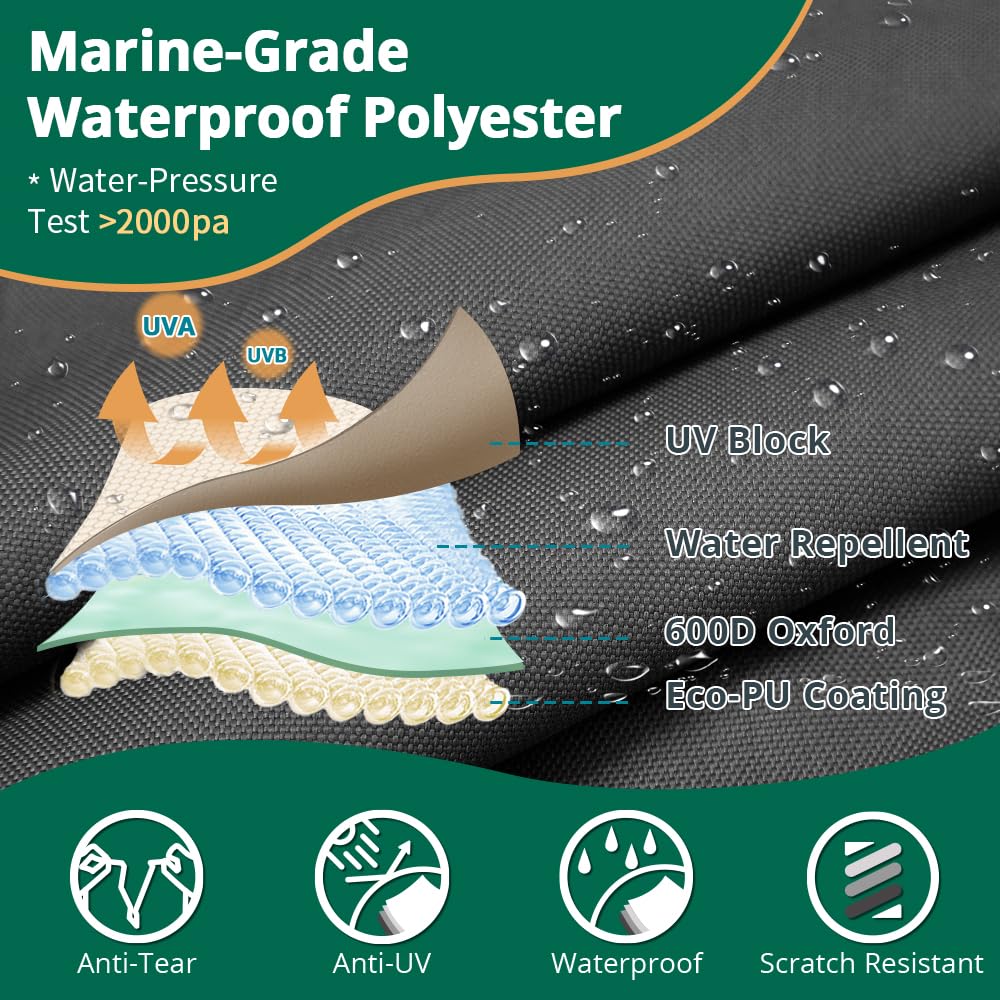 10 to 20 FT 600D Waterproof Kayak Canoe Cover with UV Protection