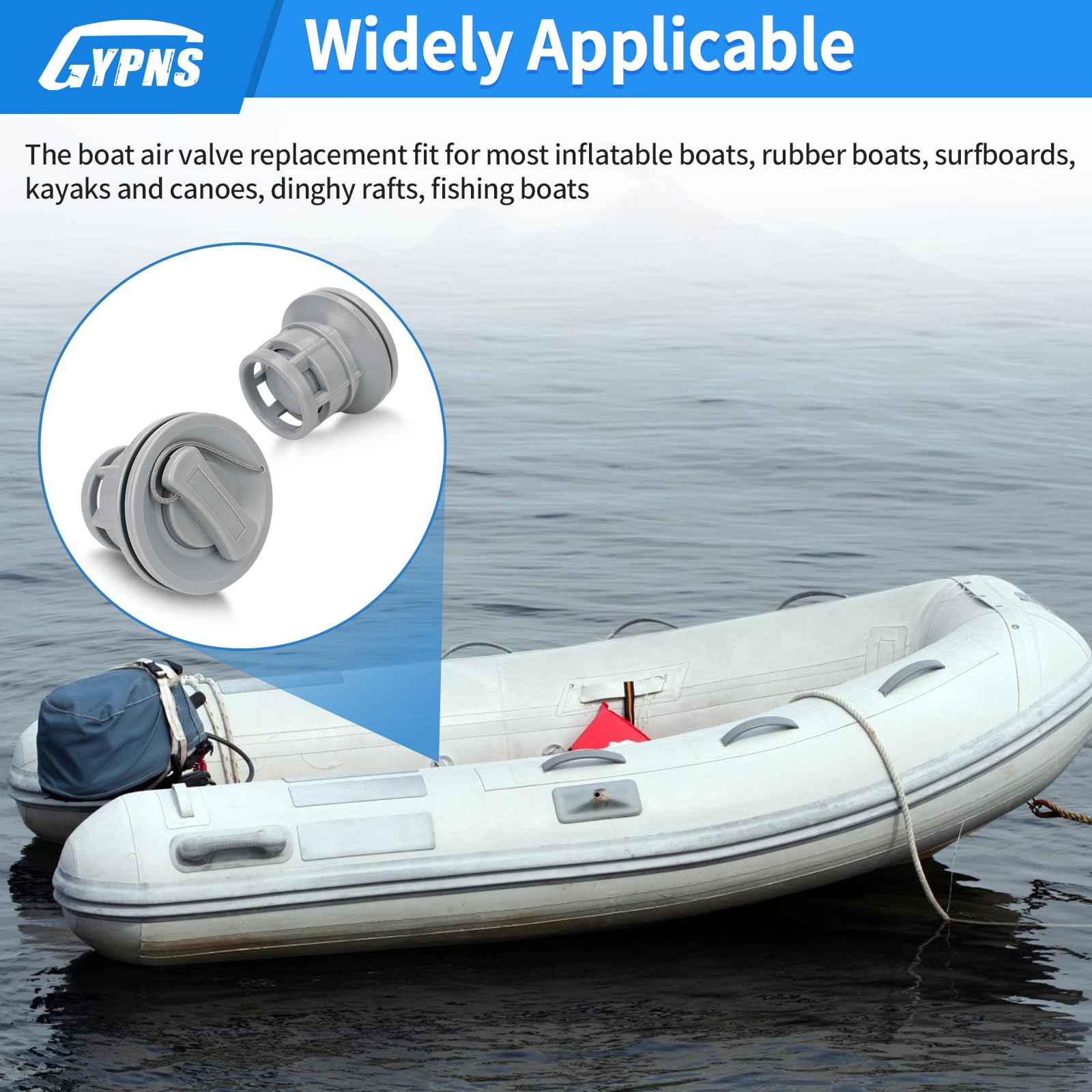 2 Pack PVC Air Valve Cap Plugs for Inflatable Kayak and Paddle Board