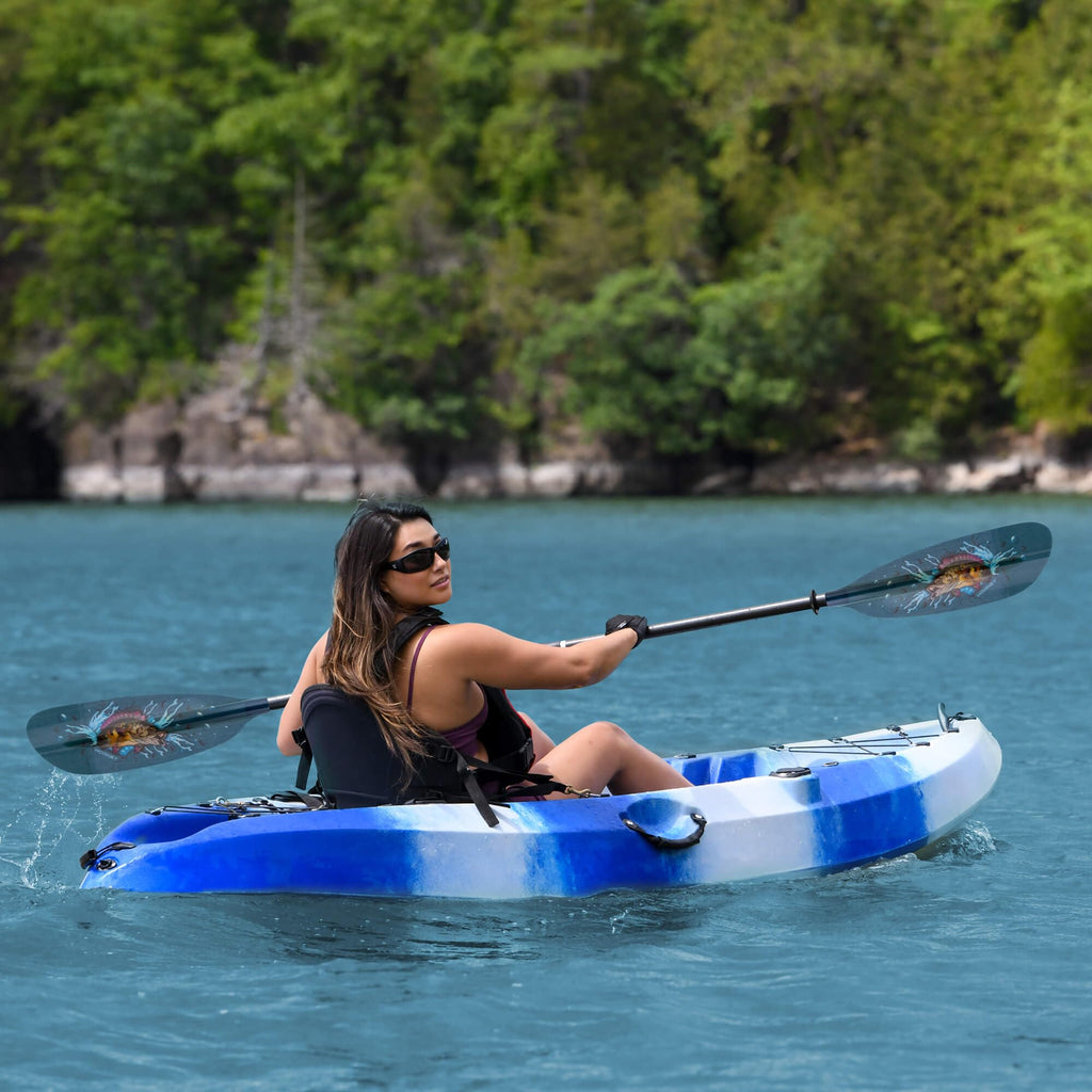 Adjustable Fiberglass Kayak Paddle with Carbon Shaft for Touring Fishing