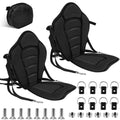 2 Pack Adjustable Padded Kayak Seats with Back Support and Storage Bags