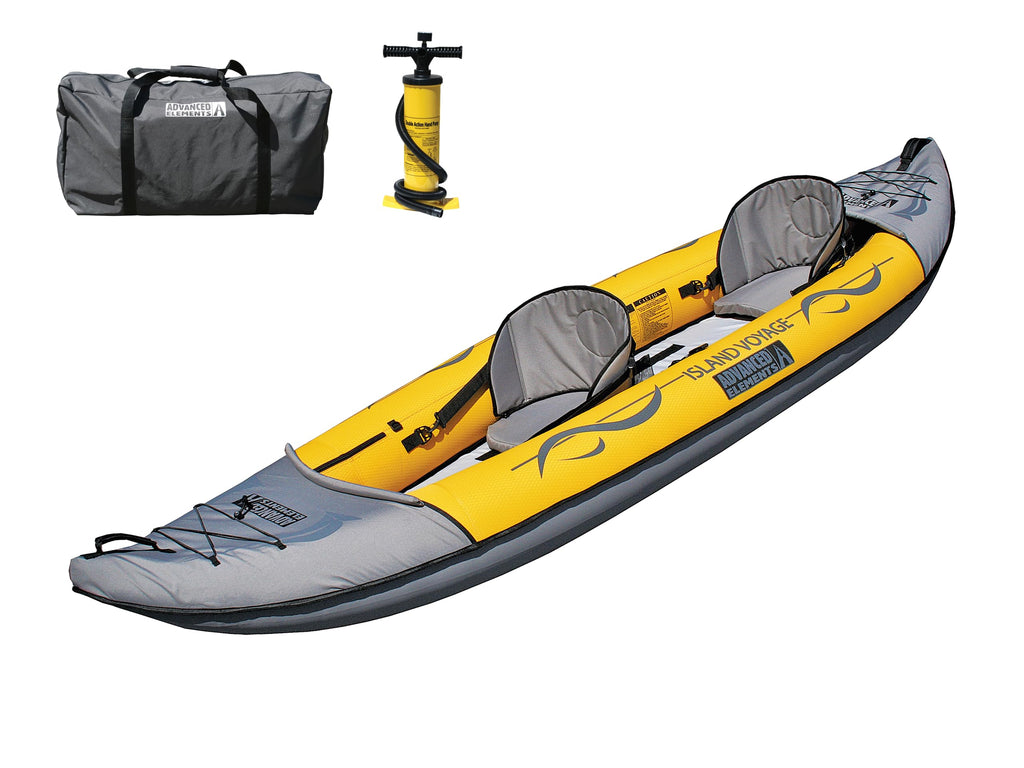 Yellow 11 ft Convertible Inflatable Recreational Kayak for One or Two
