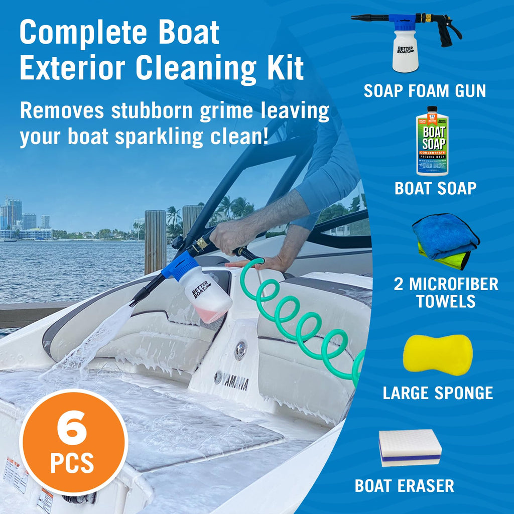Boat Cleaning Kit with Wash Soap Foam Gun Sponge and Microfiber Cloths