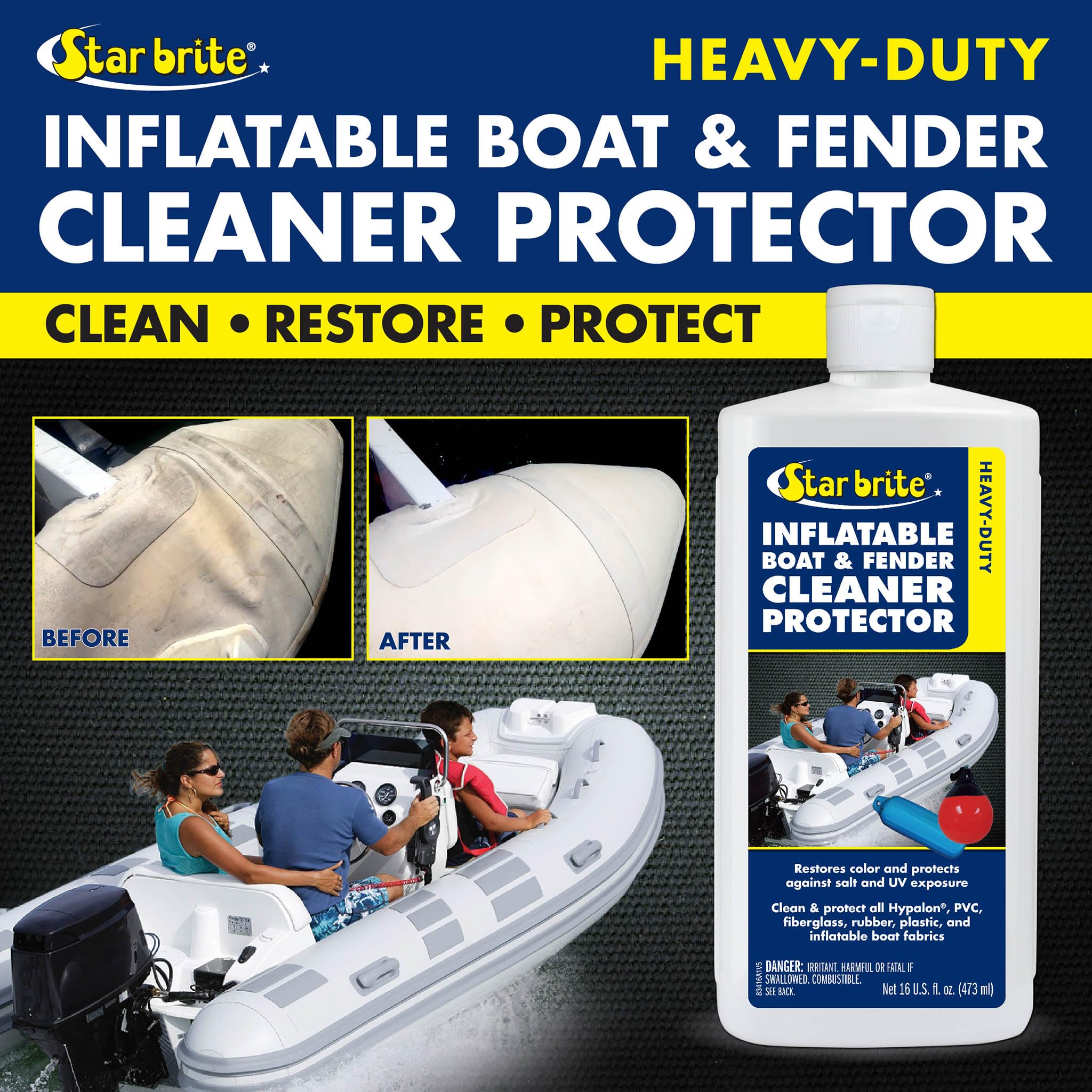 Heavy Duty Inflatable Boat and Fender Cleaner Protector for PVC Rubber