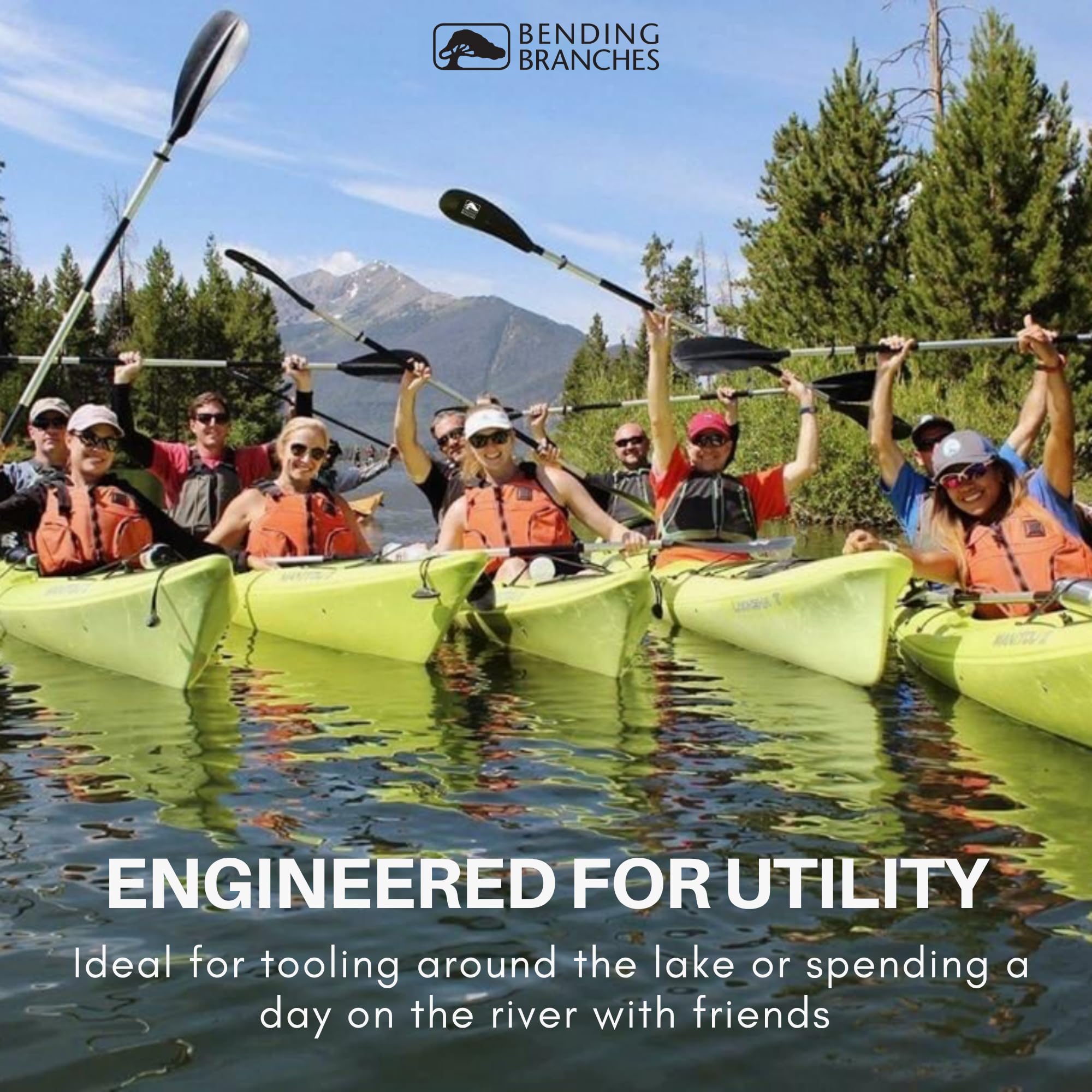 2 Piece Kayak Paddle with Aluminum Shaft and Polypropylene Blades