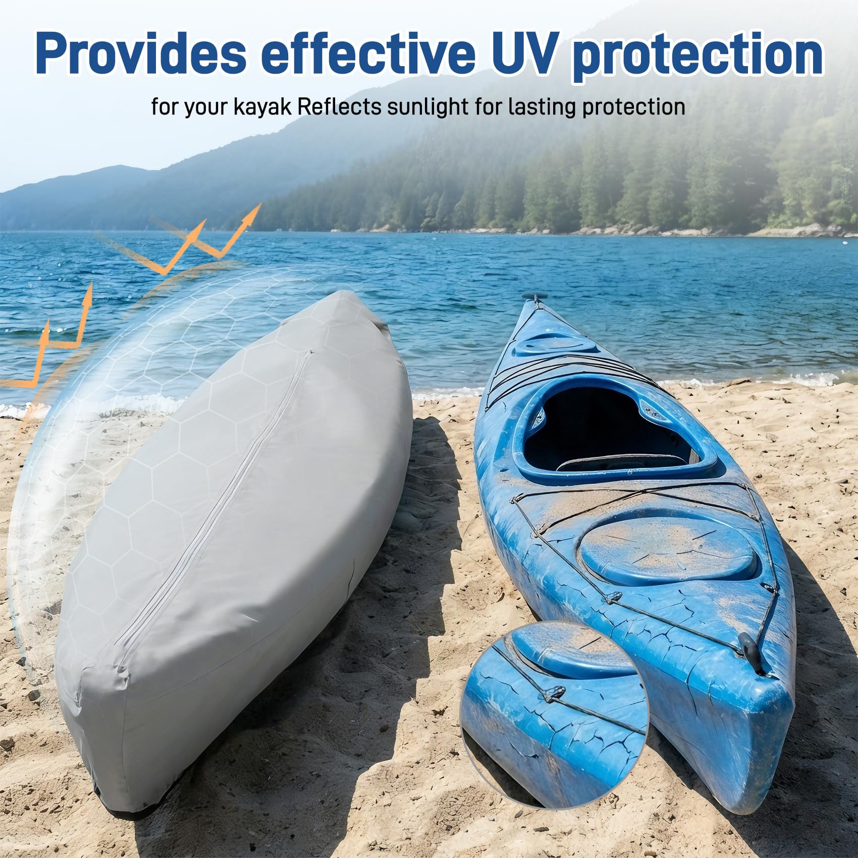 11 to 13 FT 600D Waterproof Kayak Canoe Cover with UV Protection