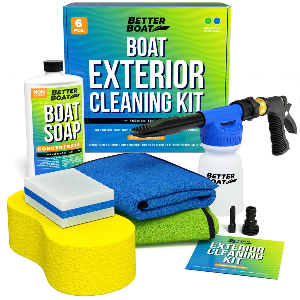 Boat Cleaning Kit with Wash Soap Foam Gun Sponge and Microfiber Cloths