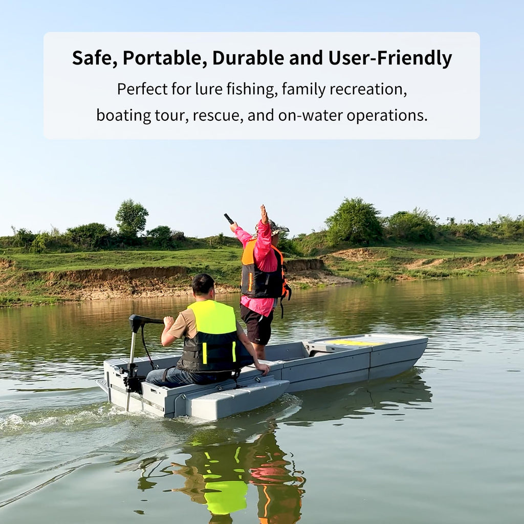 Two to Six Person Folding Pontoon Fishing Boat Motor Ready Modular Kayak