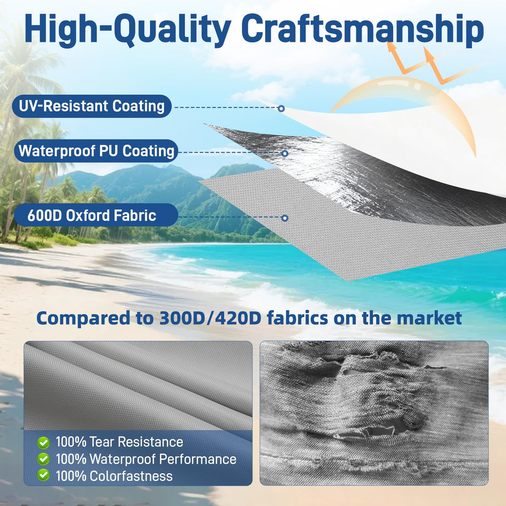 11 to 13 FT 600D Waterproof Kayak Canoe Cover with UV Protection