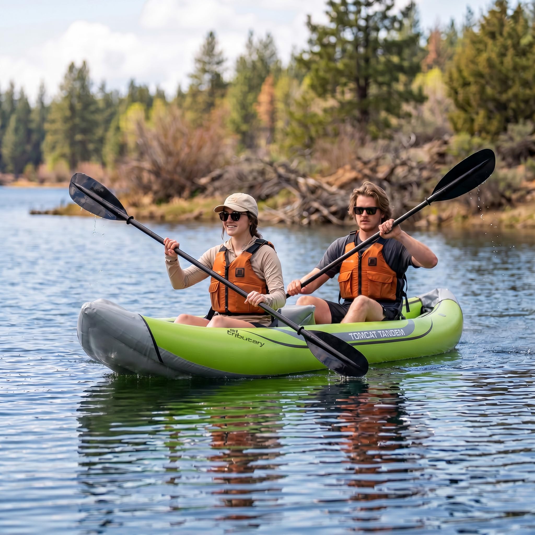 Tandem Inflatable Kayak for Two Person Recreational Touring