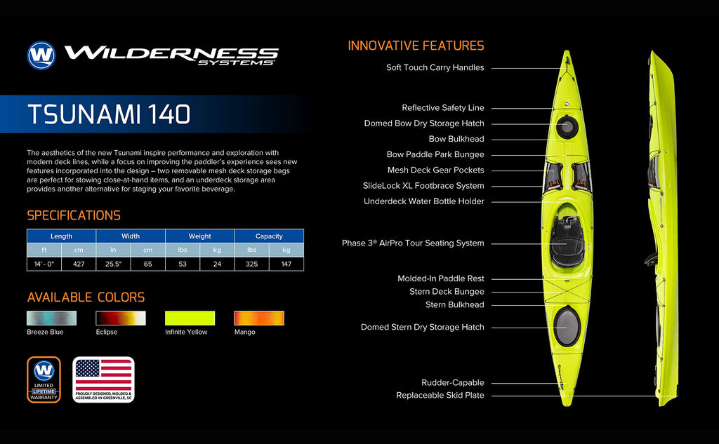 14 ft Sit Inside Touring Kayak with Storage and Comfort Seating